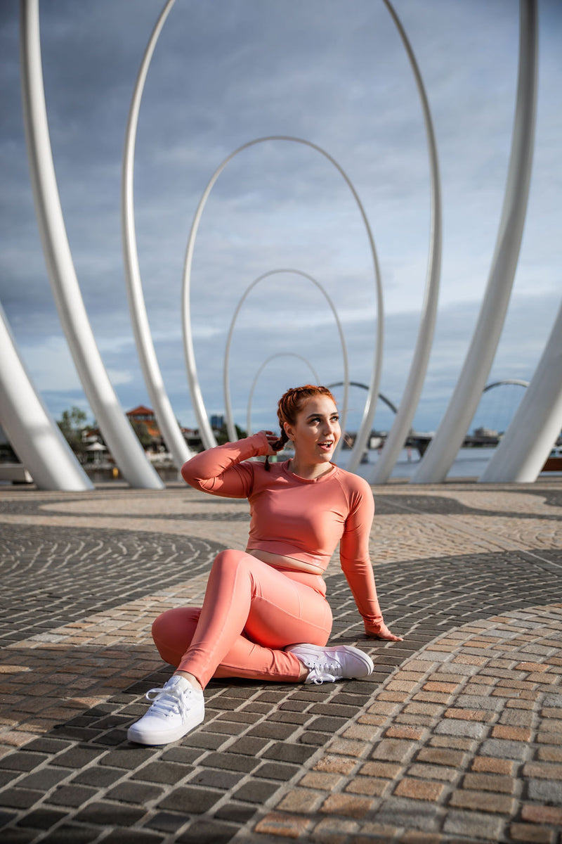 Pink High waist Full Length Leggings