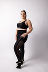 Black Mesh Detailed Leggings