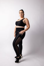 Black Mesh Detailed Leggings