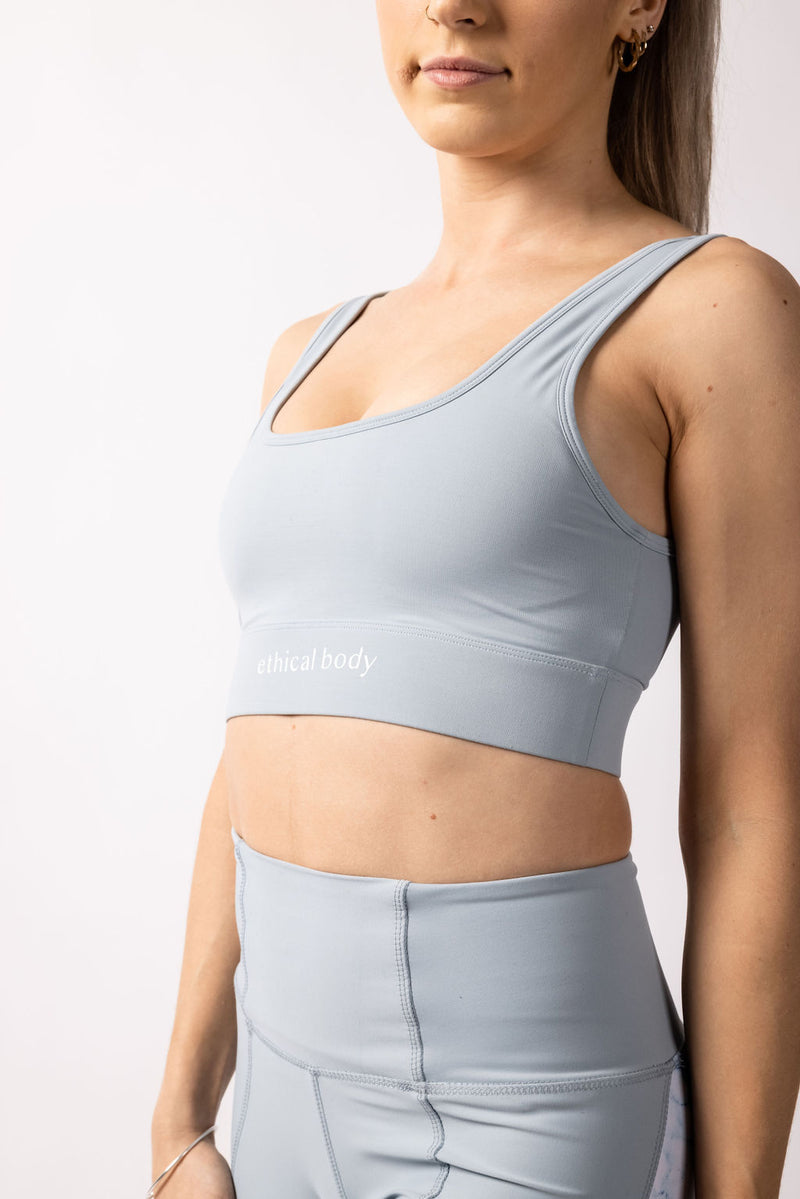 Slate Blue Padded Sports Bra
