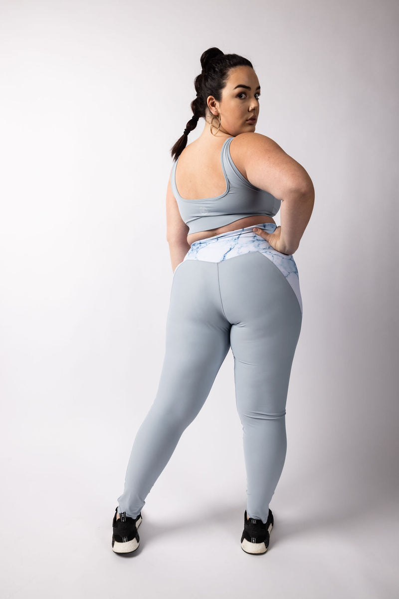 Slate Blue Printed Leggings