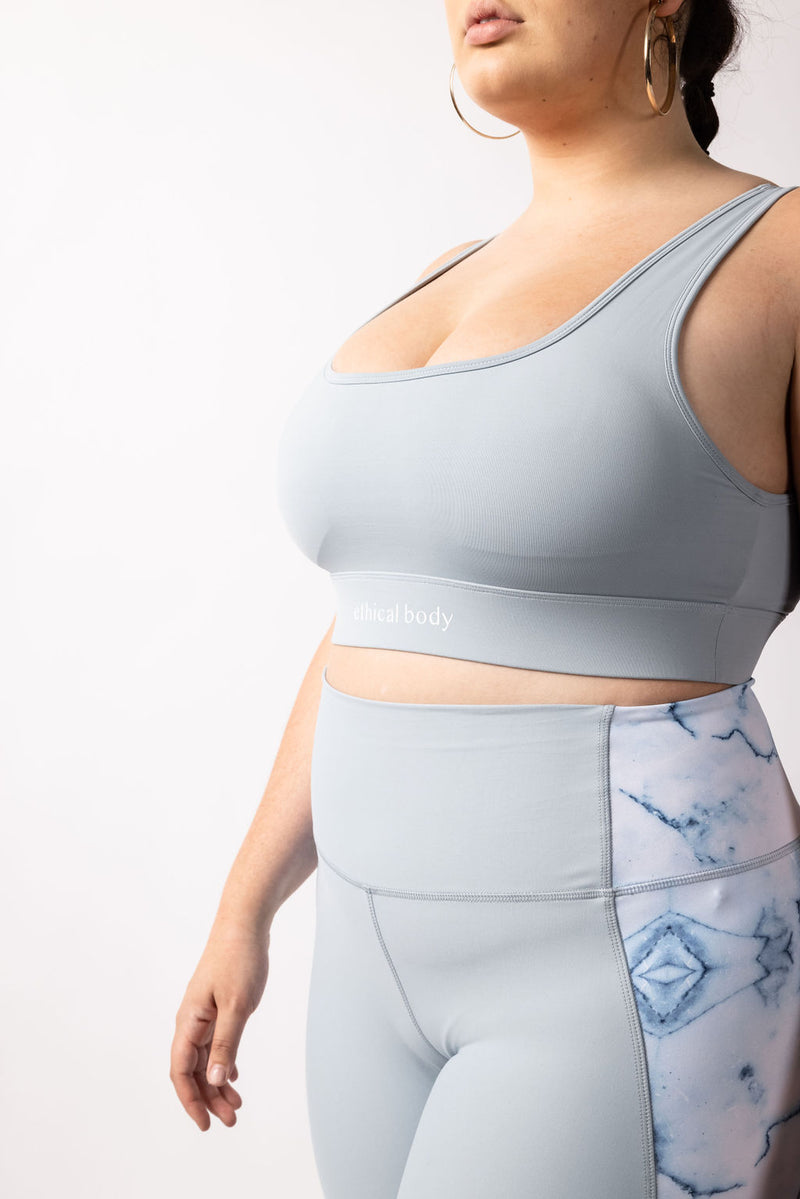 Slate Blue Padded Sports Bra