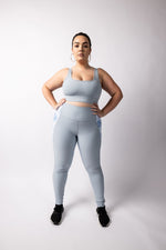 Slate Blue Printed Leggings