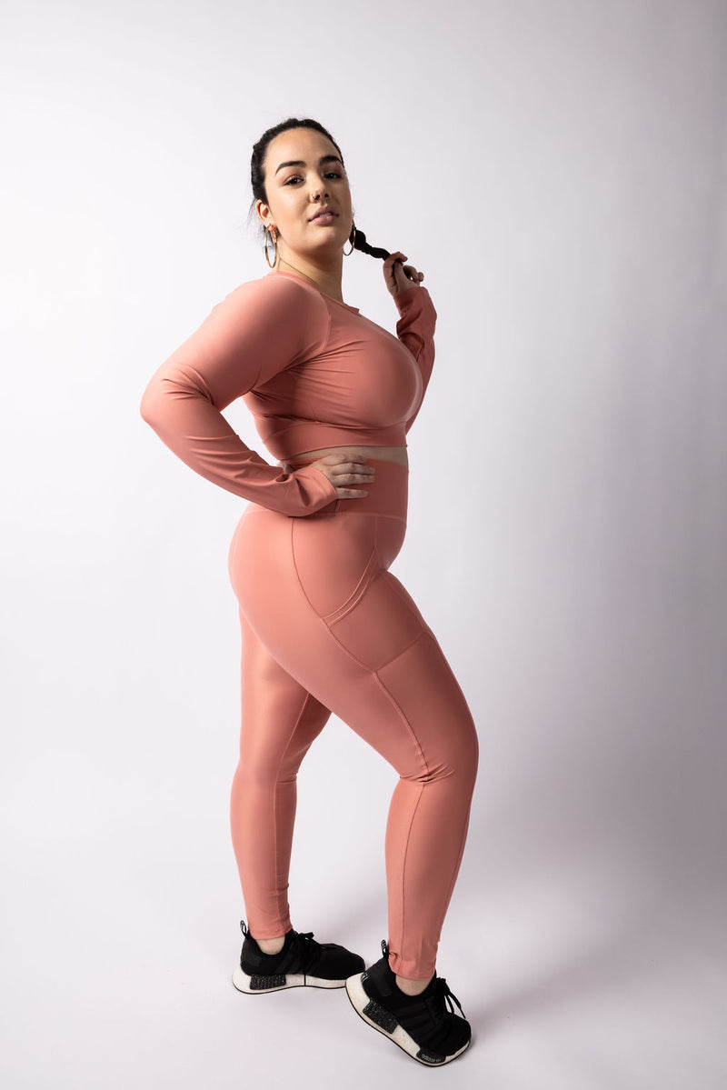 Pink High waist Full Length Leggings