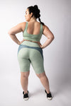 Fern Green Printed Bike Shorts