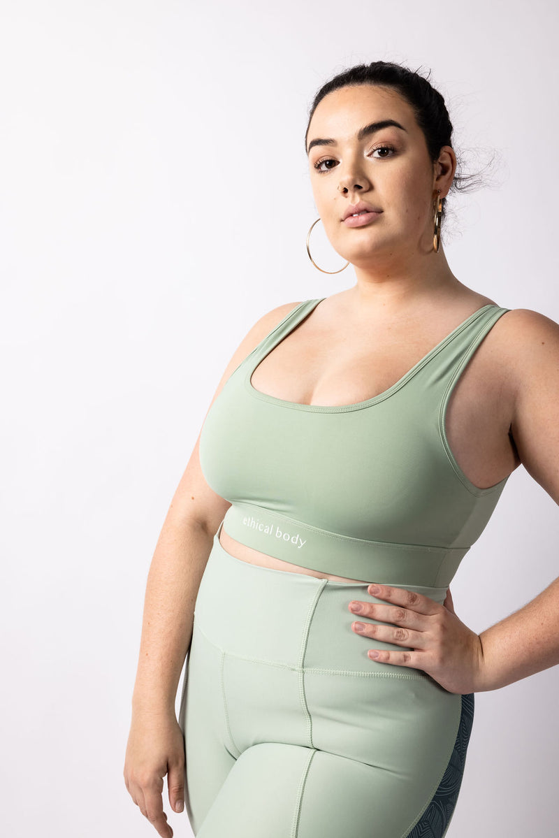 Fern Green Padded Sports Bra