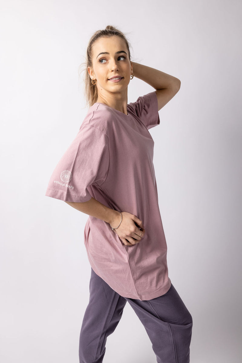 Rose Purple Organic Oversize T-shirt