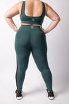 Botanical Green Mesh Detailed Leggings