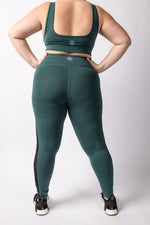 Botanical Green Mesh Detailed Leggings